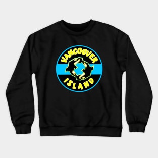 Vancouver Island BC Orcas - KIller Whales with Yellow and Blue - Vancouver Island Crewneck Sweatshirt